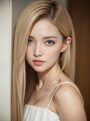 A woman of beauty in a fantastic space, Tight micro dress white and gold color, 98k, {{Masterpiece}}, Best quality, High quality:1.4), onbed?{{[[front look}}, eye_contact, a variety of poses)]], very pretty look face, and very pretty eyes, cute images, cute images, {{A half body}}, {{{{{{{{Long legs}}}}}}}}, {{{{slim sexy body}}}}, {{{{{{Tall woman}}}}}}, {{177 cm tall}}, Solo, Beautiful, Lovely, Adorable, Pale skin, {{18to 22 years old German girl}}, look beautiful German girl and blue eyes or green eyes with platinum blonde hair color), Nordic German young girl, {{{{{{{{{{half girl}}}}}}}}}}, {{{{{{{{{{High_Heels}}}}}}}}}},