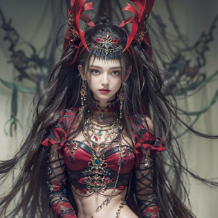 ((?masterpiece:1.4)?(top-quality:1.4)?(reallistic:1.7))?Beautiful girl duo?Extraordinary beauty?Bondage style:1.4?latex shiny:1.4?Latex bodysuit?By Luis Royo?age19?Ultra Bikini?Looking Back Beauty?Outstanding style?standingn?fullllbody?foco n�tido:1.5?Slender Abs?beauty legs?Beautiful ass?A detailed eye?Raw photo?red-lips?Red high heels?a choker?a necklace??Nipple Ring?Fantastic mythological landscape?