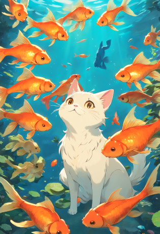 Cat face?Goldfish body?Limbs of goats