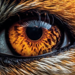 hypermacro photography ultra close-up of a lion's eye, fierce, ferocity, enraged, expressive, realistic, photo-realistic, highly detailed, hyperrealism, cinematic lighting, hyper-realistic, 4d dimension, ultra-detailed, highest detail quality, ultra-realistic, photography lighting --quality 2 --s 750 --v 5. 1