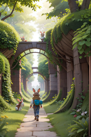 Chapter 1: The Beginning of Adventure

In a land of dreams, where wonders unfold,
Lived a little rabbit traveler, adventurous and bold.