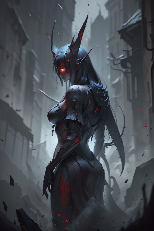 Painting of a demonic creature with a bloodied face and a bloodied head, carnificina, Sci - The Art of Horror Fiction, arte de terror sci-fi, inspirado em Aleksi Briclot, As presas da carnificina, Horror art in the fantasy genre, Directed by: Aleksi Briclot, arte conceitual de terror, veneno, Arte de fantasia e terror, Detailed illustration of 4K horror, demonic creature, arte de terror de fantasia sombria