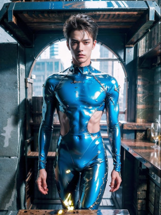 shinji?are standing?Stuck in a swamp?mud ground?Swamp traps?full bodyesbian?Sunny and handsome?Muscular body?large muscle?fully body photo?One-piece latex garment?latex shiny, latex legwear?latex glove?Shin Evangelion?Put it on the combat base?Blue tight combat suit?Latex Combat Suit?Wear latex clothing, Wearing a blue skinny suit, Smooth pink skin,  Wearing latex, shiny plastic, shiny metallic glossy skin, Sparkly Colors, latex outfit, chrome bodysuit, cyberpunk glossy latex suit, Shiny, futuristic glossy latex suit