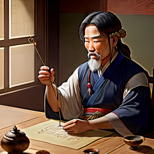 Jieyan, I don't know who he is. Living in Fangshan, Jian'an, following his master Baiyang Gong Du Shouxuan's way of doing nothing, he can change and become invisible. Taste and travel to and from the East China Sea, pass Moling for a while, and hear about Wu Lord. The Lord of Wu stayed in Yan, and it was Yanjia Palace and Temple. During the day, several people were sent to ask about daily life. Yan is either a boy or an old man, who has nothing to eat and is not paid. Lord Wu wanted to learn his skills, but Yan thought that Lord Wu had many internal guards, and he would not teach him for a long time. The Lord Wu was angry, ordered Yan to be bound, and the soldiers shot him with a crossbow. The crossbow is fired, but the rope is still there, and I don't know where Yan is. traditional Chinese painting