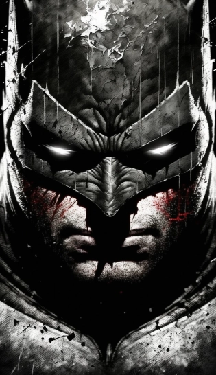 Close up portrait of the face of the Batman in Arkham Asylum ::5 rendered in a stunning fusion of painting and illustration techniques, Batman looks both obsessive and enraged. With a clenched jaw and eyes full of retribution, pitch black background ::4 Illustrated in mix of bright, acrylics, watercolors, ink splatters, to create dynamic ::3 textured images that capture the psychological intensity and darkness of the villain, the composition pushes the boundaries of the graphic novel form, distorted perspectives, jagged, expressionistic lines creates a sense of unease and disorientation, emphasizing the mental instability of the characters and the disordered reality of the asylum setting ::2 --s 50 --c 20 --q 2 --ar 9:16 --v 4
