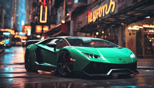 a close up of a lamborghini car parked on a city street, wallpaper mobile, cinematic poster, phone wallpaper, like matrix, motivational poster,black color lamborghini car,  money raining from the sky,cinematic 4 k wallpaper, cinematic 4k wallpaper, matrix lut, poster!!!, gta v poster style, automotive photography, cinematic matte illustration, matte digital illustration, amazing wallpaper, matte painting movie poster, gta loading screen art, mobile wallpaper