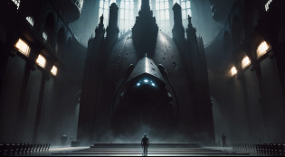 Huge nave with tubrivas and nozzles to the maximum, biomechanics black planet H.r. Giger. gigante. 8K High Resolution, realistic photograph, alto detalles, Alien, strange world, esfera estilo H.R. Giger. Oscuridad total, nave Alemana segunda Guerra