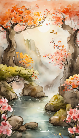 /imagine prompt: Osmanthus Forest?Bloom full of osmanthus flowers?An incense case in a glade in the forest?Case a plate of mooncakes?A white rabbit before the incense case?Look up at a huge full moon in the sky?The moon is surrounded by colorful clouds?Antique painting style?Photography, a high-resolution DSLR?Equipped with a 50mm prime lens, --AR 16:9 --V 5
