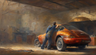 obra prima?qualidade superior?Piece?um close-up?com luz brilhante?felicidade?Cool morning sun?(spark:0.7) ?passear?Paisagens dois homens jovens, bonitos trabalhando em um carro em uma garagem, Mechanicalgirl, mechnical, inspect in inventory image, maintenance, advanced technique, editing, automotivo, Directed by: Matias Jama, Charismatic young mechanic, ombro na frente pose, Foto de Stock, maintenance photo, conhecimento intenso, trabalho profissional, highly technical, fundo interessante, Shutterstock, Directed by: Oskar L�thy