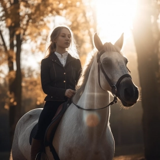 girl riding a horse, 8k, sunlight --v 5