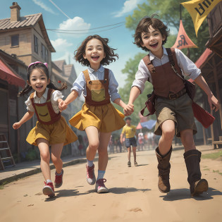 An image of happy children engaged in various professions in a playful atmosphere. Text occupies no more than 20% of the total area of the image.

Against the background of a bright and cheerful scene of a children's game, we see a group of children having fun in various professions. They smile and enjoy the adventure by immersing themselves in role-playing and creative activities.

Text that occupies no more than 20% of the image area is highlighted in a bright and readable font. He describes the benefits and invites parents to join our children's camp 