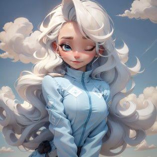 Nome: Aeroa

Cabelo: Aeroa has wavy blonde hair that resembles the clouds in the sky.

Traje: She wears an aerodynamic suit with shades of blue and white that evoke the feeling of flying. Her costume consists of a sky-blue long-sleeved blouse, white pants and wind-resistant boots. A floating cloak stretches behind her like the wings of a bird.

WMASK: Aeroa wears an elegant mask that covers her eyes, leaving visible only his determined eyes. The mask has wind and cloud details that complement his costume.

Personalidade: She's adventurous, optimistic and loves the feeling of freedom that flying gives him. Aeroa is fearless and is always ready to help those in need. She is a natural leader who inspires others with her passion for heaven.

Poderes: Aeroa tem a habilidade de controlar o ar e os ventos. Ela pode criar ventos poderosos para voar, generate controlled tornadoes to disorient enemies and even create invisible wind shields for protection. Sua agilidade no ar e habilidades de manobra tornam-na uma combatente excepcional.

Aeroa is a young and dynamic superheroine who uses her powers from the air to protect the city and fight crime, Always with a sense of adventure and a free spirit that represents the freedom of the heavens.
