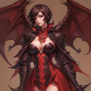 1 menina, succubus, castlevania, (((cabelo curto))), (((short hair)))), cabelo vermelho, ruiva, asas de morcego, asas grandes, big bat wings castlevania, 30 anos, espartilho preto, look of malice, olhar SENSUAL, corpo exposto, mostrando corpo, dinamic angle