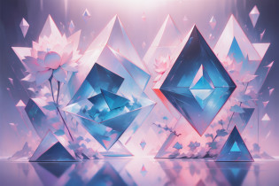 (((Geometric symmetry)))?????(((Geometric plane)))?Colors complement each other?Diamond lotus?Diamond-shaped lotus?triangles?Diamond