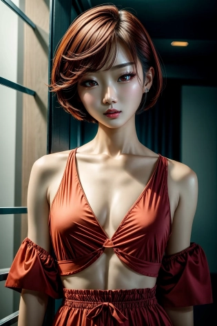 Beautiful Korean woman, kpop idol, (Cute Loose Bob hairstyle), wearing a dinosaur costume, (small breasts), symmetrical eyes, ultra highres, photorealistic, 8k, hyperrealism, dramatic lighting, photography, soft red lipstick, <lora:add_detail:1>