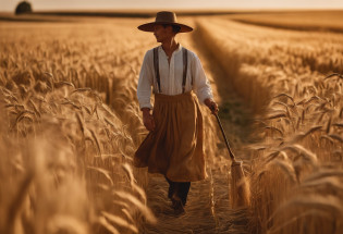 ((masterpiece)), ((best quality)), 8k, high detailed, ultra-detailed,
On a golden autumn day?A vast wheat field stretches into the distance?The scarecrow stands tall in the middle of a wheat field?Like a guardian?It wears colorful clothing?A straw hat is worn on his head?Holding a straw broom in his hand?The scarecrow's face was studded with a smile?As if greeting people passing by?The autumn breeze blows gently through the wheat waves?The scarecrow's robe fluttered in the wind?It seems to be dancing with nature?The sun shines warm sunlight through the clouds?Illuminates the whole picture?The ears of wheat in the wheat field are ripe?Swaying gently?Give people a joy of harvest?Panorama Figures