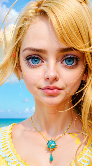 um close up de uma garotinha de olhos azuis e um vestido branco, painting digital adorable, realista bonito olhos grandes, arte digital muito realista, pintura digital ultra realista, pintura digital fotorrealista, arte digital ultra realista, arte digital. foto realista, belos olhos enormes, lindo pintura digital, pintura digital realista, arte digital altamente realista, foto retrato suave 8 k