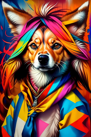 (Chien Saluki ),(content)),(mignon)), Rembourrage Eduardo Kobra ,multidimensional geometric PORTRAIT wall, art, Chibi,
Yang08K, beau, colourfull,
Masterpieces, premier quality, Best quality, Art officiel, beautiful and aesthetic,