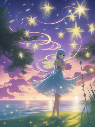 Shining Fairy?Shining fireflies?moon shining?Shining sea
