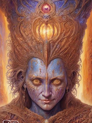 art by Wayne Barlowe, art by Josephine Wall, detailed, sharp image, render, 8k, rim light, closeup, the thing, body horror, poster, hdr, intricate, buste, a demigod creature with three eyes