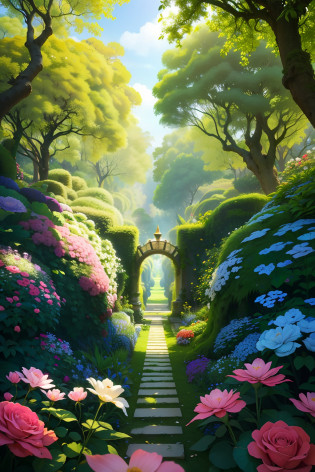 (illustration:1.3), (jardim secreto), exuberante, floral, rosa, (botanico), romantismo, floresta encantada, outer space, estrelas, belas nuvens, sol, trellis, truss, jardim, (realista:1.5), (bom sombreamento), boa arquitetura, volumeric lighting, cinematografic, boa arquitetura, (maior qualidade, premiada, obra-prima:1.5),