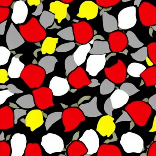 clip art, minimalist, 8k, realistic, roses, tulip, yellow, white, red, tiled , isolated background,
