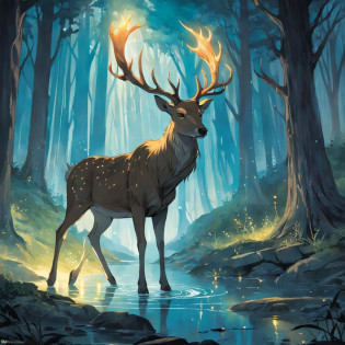 By the tranquil stream, Harry Potter stands amidst the lush greenery. With a flick of his wand, he utters 