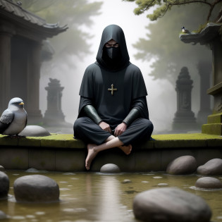 Above the magnificent stone steps of the temple?There was a man with a black hood and a cross-spiral disc mask sitting motionless for a long time?Suddenly moved?This alarmed the still gray deposits on his old black hood?And one that is already nesting on his shoulder?Seabirds of unknown species?He slowly took the nest off his shoulder?The antiquity in front of it?On a stone table full of dust?The small-looking bird jumped out of the nest and pecked his fingertips unconsciously?He jumped to one on a stone table?On the face down card?The bird looked at the statue sitting around the stone table with its petite eyes?Around the masked man sat eight people with different expressions?Strangely shaped wet statues?The upper body of these idols is a normal human appearance?The lower body is all kinds of strangeness?Tentacles that make people involuntarily feel fear?Thick fish tail?The shape of mottled bird feathers and plants overgrown with parasites?They have holy eyes closed?It's just a statue?But it is not desecrated?Inviolable?There is an ancient and sacred luster flowing on their textures that have been corroded by time?People dare not look directly?Difficult to consider?It's like taking a look at their ugly and terrifying lower body?It is necessary to fall into madness uncontrollably?Give your soul to these ancient gods?Killed himself?The only thing to be thankful for is:?These gods are still sleeping?And unfortunate things?It's like sleeping like you're going to wake up the next moment?The idols hone on stone platforms with their eyes closed?The lower body of the masked man sitting motionless also began to turn into stone?The toes are covered with coiled snails?Moss and dense?Grass green?Rhizome tumors of unknown species of plants?They sat around a huge stone table?The stone table is thick and old?It is full of potholes after wind and rain erosion?Originally engraved on it?The monster with the giant octopus tentacles is so strange that it looks exactly like the
