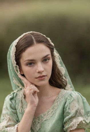 retrato de rosto jovens rapazes bonitos, Cain and Abel from the Bible, 22 anos, vestido roupas feitas de pele de carneiro branco, fanatical face, in green field on sharp focus background, detalhes intrincados, altamente detalhado, Esmaltado; mysterious lighting
