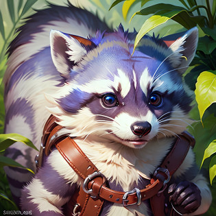 This is a blue raccoon, He's pretty cute and cool hands he has a purse, he's a pixel pixel raccoon, raccoon, pixel