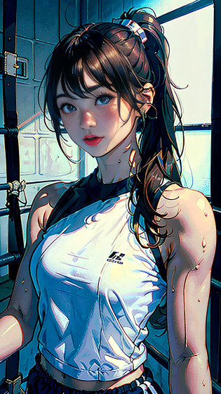 (Original), (Very detailed wallpaper), (Best quality), (Masterpiece), Photographic reality, Reality, Very detailed illustration, (1 girl), Beautiful eyes, (Delicate face), Perfect details, (Best lighting), (Super complex details), (Boxing girls), (Aggressive boxing), Sweat, Heavy breathing, (Smash Attack), (Boxing ring), Sports shorts, Perfect details, Perfect fingers, Perfect limbs, Impact, (shiny skin), Abs, Muscles, Waist line, Boxing Shorts, Boxing, Brunette Hair, High Ponytail, Super Long Hair, 4K Unity, (Super Fine CG: 1.2), (8K: 1.2), Realistic, Octane Rendering, Blush, ((Tongue Out))