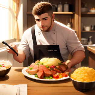 He was a chef from God. And no matter what he cooked � salad, pudding, or even scrambled eggs � he was always good at meat. Juicy, tasty meat.