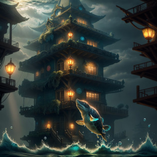 (underwater water world), there is a picture of an underwater scene with a castle, underwater city, underwater temple, underwater city, underwater temple, underwater temple with fish, masterpiece underwater scene, underwater temple The scene, the lost city of Atlantis, the underwater environment, the underwater environment, the ancient Chinese palace, (the little girl rides a whale and swims from afar), corals, sea turtles, jellyfish, many colorful sea fish, works of masters, Best picture quality, higher quality, high detail, super high resolution, depth of field, telephoto lens, glowing skin, abstract background, girl, beautiful girl, single person, long hair, sea, liquid background, colorful bubbles, fantasy , Cinematic Lighting, Ambiance Lighting, Natural Light Masterpiece, Best Quality, High Quality, Extremely Detailed CG Unity 8k Wallpaper, Oil Painting, Award Winning Photography, (Vision), Depth of Field, OC, Glow, Chromatic Aberration, Photorealism, Very detailed