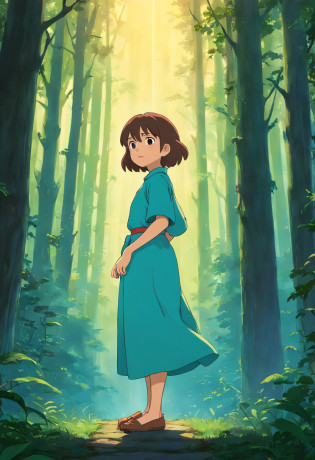 JudyHoppsis depicted in an eerie manner as she stands wide-eyed and trembling in a dim and flickering light. The background setting of the image is a dense and foreboding forest, adding to the sense of fear. As JudyHopps tries to navigate through the darkness, eerie whispers echo through the air, intensifying the feeling of unease.