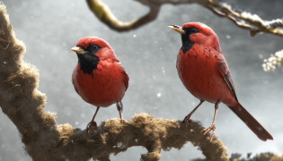 a diamond bird from Forbes that is in a tree is the main protagonist Natural realistic rendering, fotorrealista altamente detallado, render fotorrealista, Arte conceptual fotorrealista, Render hiper real, Renderizado 3D realista rojo, Aves f CGsociety, Imagen fotorrealista, fotorrealista altamente detallado, Renderizado detallado hiperrealista, Imagen detallada fotorrealista, Red bird, super detailed render, Renderizado de alta calidad