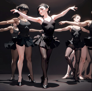 Dancers in black with them Leo, Poses de Ponta, Pose tensa, dancing gracefully, contemporary dance, Pose de dica, ballet performance photography, Ballet style pose, Coreografada, point� pose, contemporary dance poses, peaceful and graceful, modern dance aesthetic, ballet pose, BALLET