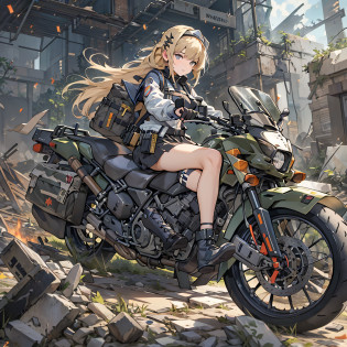 Anime riding a motorcycle in ruins?People Girls, girls frontline style, from girls frontline, Fine details. girls' frontline, girls' frontline, girls frontline cg, infantry girl, Women's Last Tour, soldier girl, M4 Sopmod II Girls Frontline, anime maid ss military, girls frontline universe, Mechanized soldier girl, Majora?lieutenant colonel?Girls Moon?Start of battle?