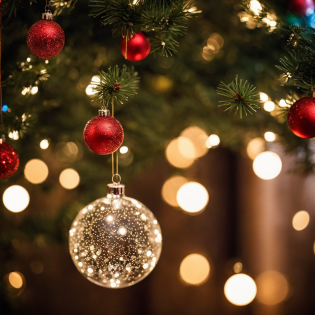 There are many Christmas balls hanging on the large floor-to-ceiling glass door Christmas tree. The camera is aimed at the Christmas balls, with gentle white lights and high-definition.There are many Christmas balls hanging on the large floor-to-ceiling glass door Christmas tree. The camera is aimed at the Christmas balls, with gentle white lights and high-definition. Photographic