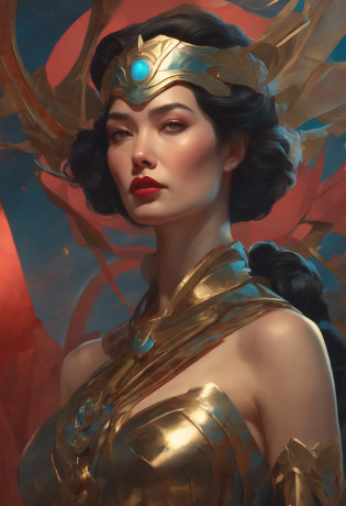 Close up of lots of aliens and costumed women, James Jean Soft Light 4K, wlop : :, Art Deco style, Portrait of Wonder Woman, Inspired by Noriyoshi ?rai, Arts Theion Trends, Mechanized soldier girl, Science - Fi : :