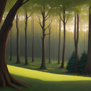 Vektor, Comics, Karikatur, Baum, 2D,  Wald, Trees