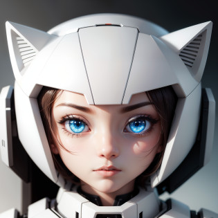 catss?white colors?Technologie?mirai?Machinary?Stupid cute?head portrait