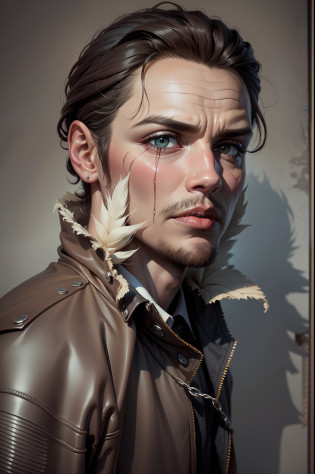 homem bonito com essas marcas no olho realista 4k ultra hd 8k bem detalhado realista , como olho marcado igual o eren de attack titan  mais marcas grossas como essa , 6 marcas na regiao do olho em cada um , marcas vindo de baixo do olho ate o rosto marcas vermelhas como se fosse machucado --auto