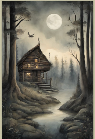 gloomy atmosphere, deeply forested, 