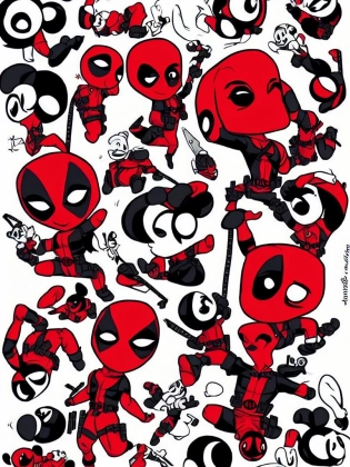 Chibi Deadpool, modern Disney style