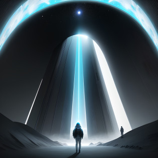 Aalfid stood in the tunnel?The background is a black hole, portal to outer space, astronaut lost in liminal space, interstellar infinity portal, 3 d render beeple, majestic interstellar portal, portal in space, Inspired by Beeple, Kolosel interstellar portal, wormhole, author?beeple, beeple |