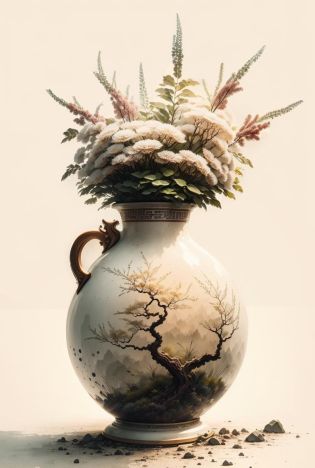 vase, (masterpiece, best quality, highres, ultra detailed, 8k), best shadow, close shot, sharp focus, (fractal art:1,3), inricate masterpiece (ornamented white glazed porcelain) vase ornament, BREAK
vase, <lora:Ink scenery:1>, {painting on a vase (( (ink, white background, mature female, chinese clothes), long hair, clouds, starry sky, composition, upper body))}, vase ornament