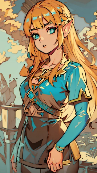 a close up of a cartoon of a woman with long blonde hair, portrait of zelda, botw style, zelda botw, high detailed official artwork, highly detailed exquisite fanart, portrait of princess zelda, zelda, zelda style art, detailed fanart, from legend of zelda, breath of the wild art style, botw, princess zelda, detailed digital anime art, official art