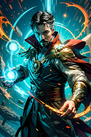 Doctor strange magic effect, doctor strange magic portal , doctor strange, face looks like doctor strange, marvel movies scene,
