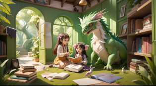 Kids are thinking about ideas for their next adventure.?We continued the picture book making workshop?They sir?Explore themes and settings?We created new worlds and characters?

one day?Children found a magic book in the forest?The book is an old and big book?Inside was a story of amazing adventures?

Kids excited?When you touch that magic book?I realized that I can plunge into the world in the book??Now a new adventure begins.??and they cheered?

Children explored different places in the world in the book?They're a Magical Forest?Dragon's Cave?Flying islands, etc.?We visited fascinating places?and by?The wizard I met there?dragon?I developed friendships with the fairies.?