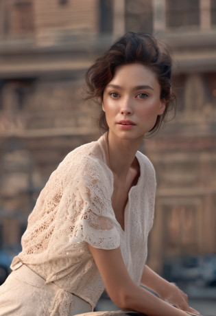 RAW photogr:1.2), (Photorealsitic:1.4), a beautiful detailed girl, extremely detailed eye and face, beatiful detailed eyes, ridiculous, unbelievable Ridiculous, hugefilesize, ultra�-�detailed, A high resolution, The is very detailed, top-quality, tmasterpiece, hyper-high detail, Cinematic lighting?From the side Side ,modern? Full body like?Refined face?kawaii faces?Skin reflection?25 years old female?slimfigure?slenderness,cropped shoulders?outside,((Woman in overalls)),wetted skin:1.5,Wheat-colored skin